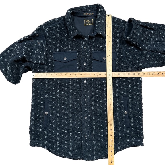 LL Bean x Todd Snyder Hi Pile Sherpa Fleece Birdseye Blue Shacket Mens Large - Picture 12 of 12